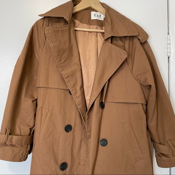 Brown Trench Coat Sz S NWOT - Picture 2 of 5